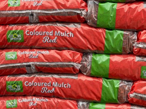 Red mulch bags