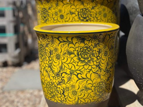 Bombora Yellow Dara Medium Garden Pot